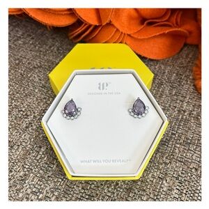 ❣️🆕Bomb Party Yours In A Heartbeat Amethyst Ice Crystal Earrings❣️